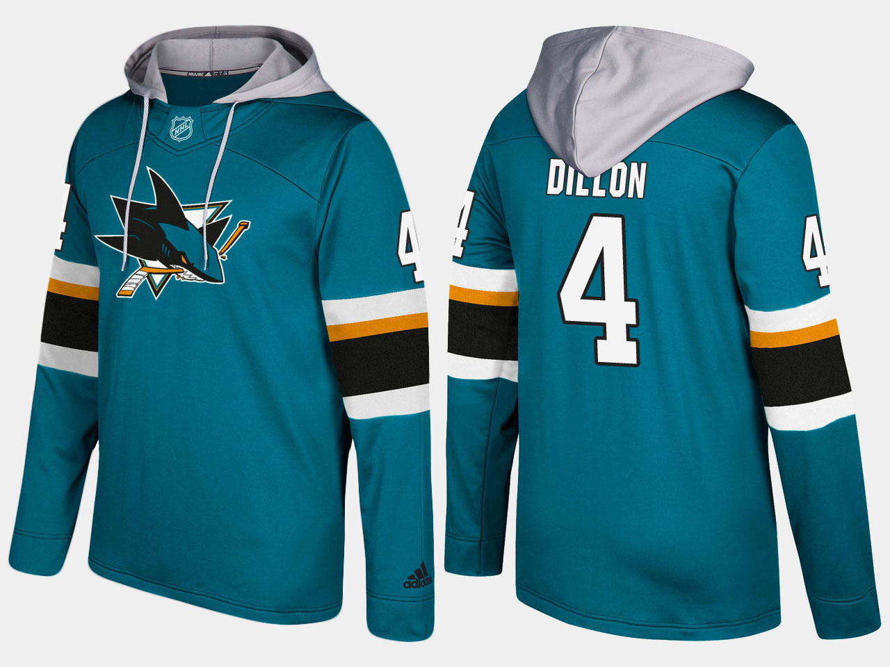 NHL Men San Jose sharks #4 brenden dillon blue hoodie->san jose sharks->NHL Jersey